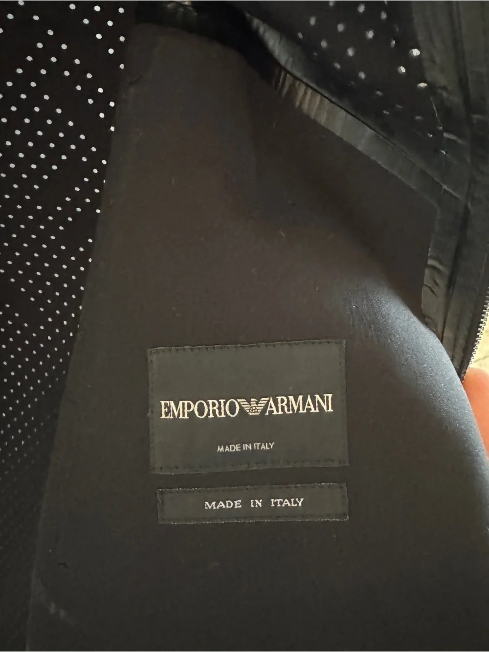 Emporio Armani Black Perforated Leather Jacket